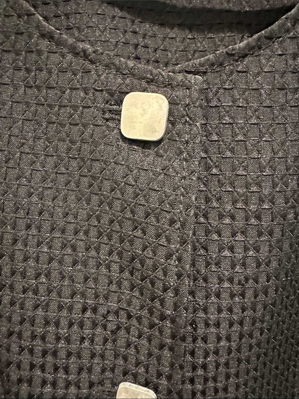 Maggie Barnes Black Textured Boxy Blazer with metal Buttons - Picture 3 of 10